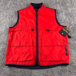 NEW Nautica Competition Vest Mens XL Rocket Red Full Zip Pockets Boat Yacht $98